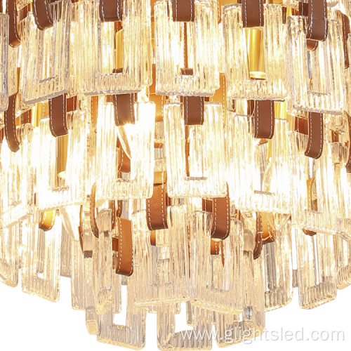 Living Room Hotel Glass LED Chandelier Pendant Lamp